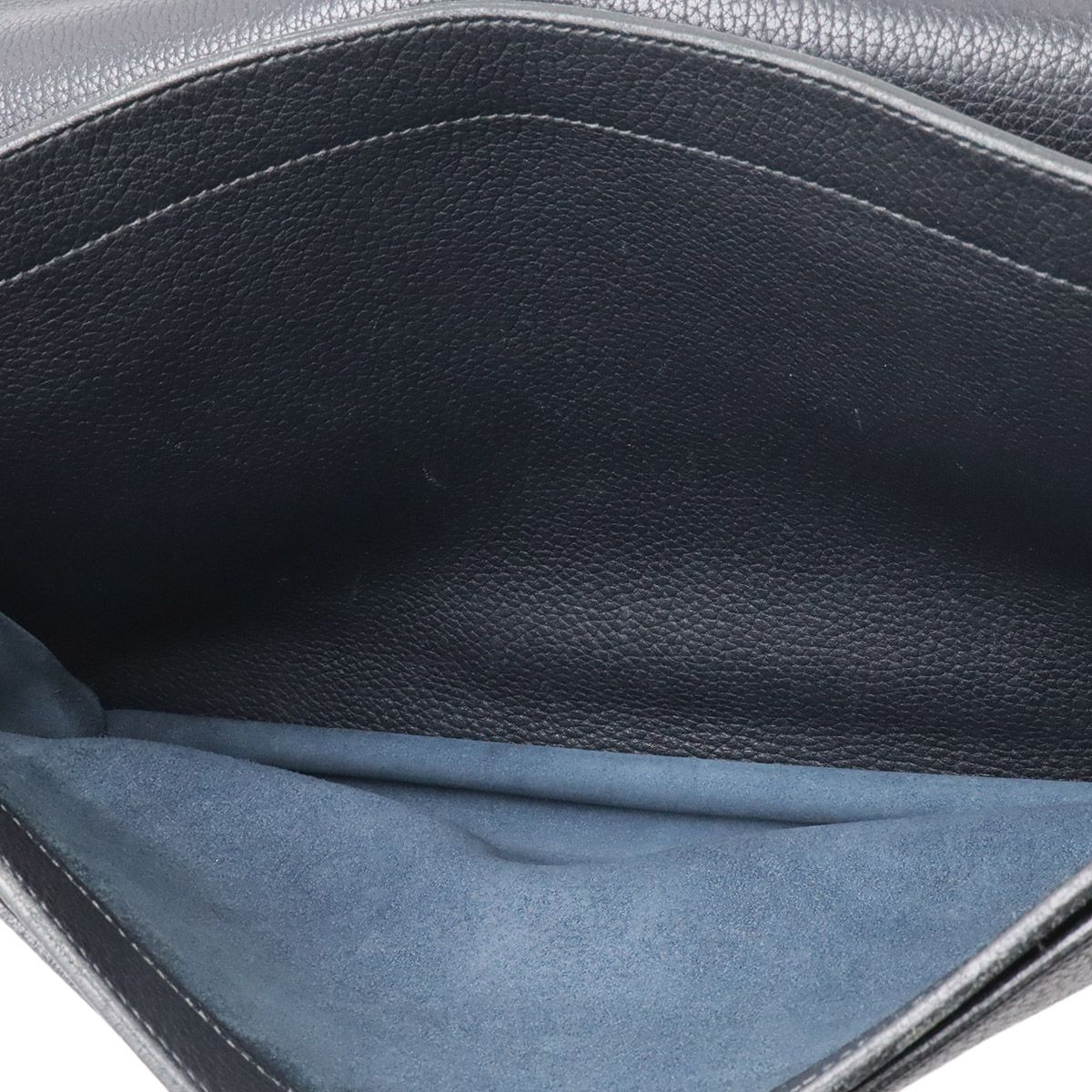 Hermes Sac a Depeches 38 Business Briefcase Document Purse Fjord Leather Navy — view 8