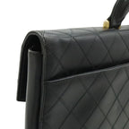 Chanel Bicolor CC Logo Business Briefcase Document Purse Handbag Leather Black — view 5