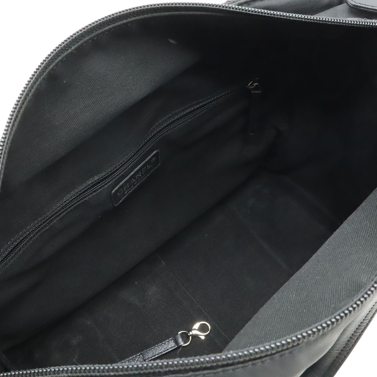Chanel Paris New York Klein Quilted CC Logo Tote Shoulder Bag Nylon Canvas Black — view 6