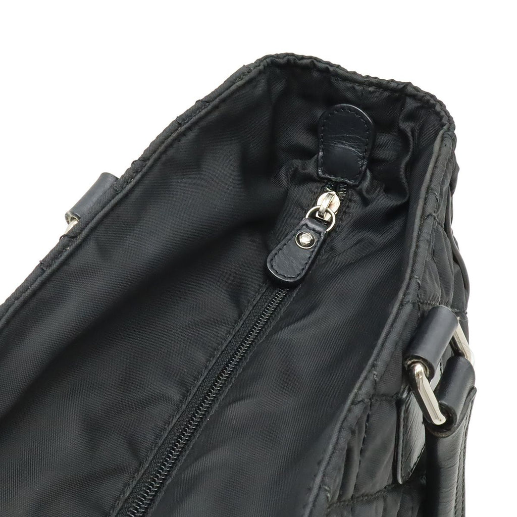 Chanel Paris New York Klein Quilted CC Logo Tote Shoulder Bag Nylon Canvas Black — view 5