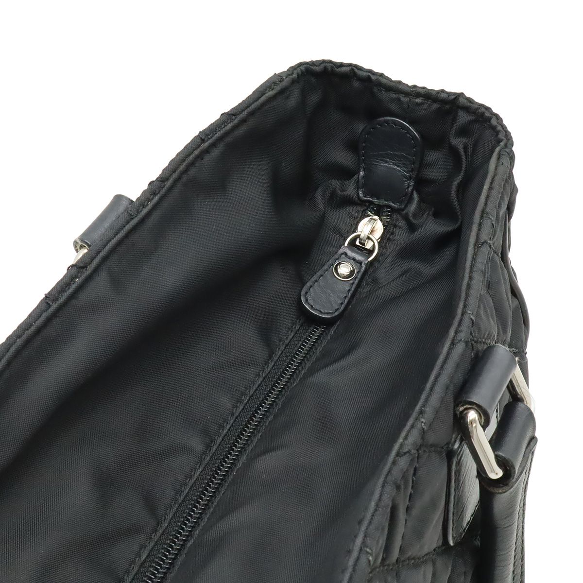 Chanel Paris New York Klein Quilted CC Logo Tote Shoulder Bag Nylon Canvas Black — view 5