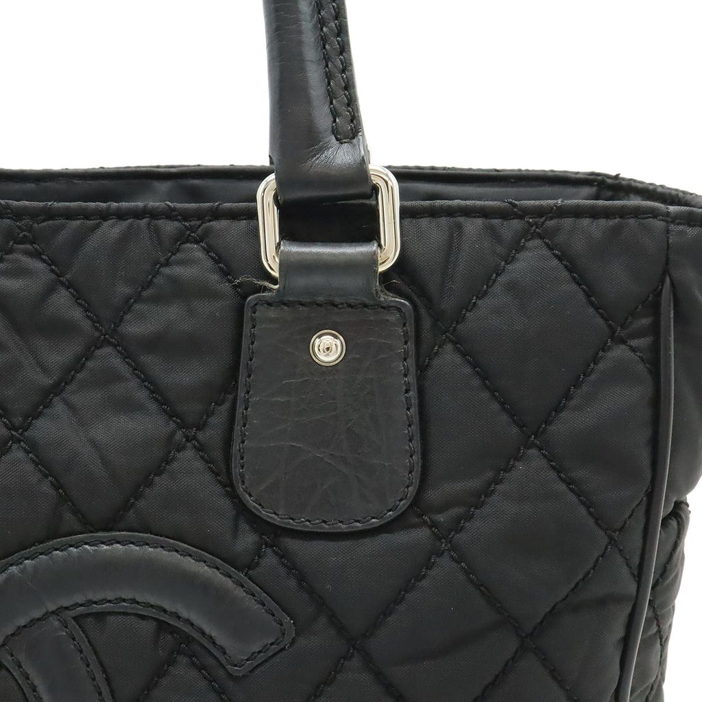 Chanel Paris New York Klein Quilted CC Logo Tote Shoulder Bag Nylon Canvas Black — view 8