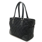 Chanel Paris New York Klein Quilted CC Logo Tote Shoulder Bag Nylon Canvas Black — view 2