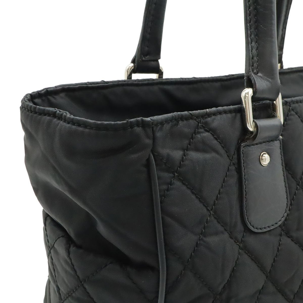Chanel Paris New York Klein Quilted CC Logo Tote Shoulder Bag Nylon Canvas Black — view 7