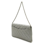 Chanel Quilted CC Logo Chain Bag Shoulder Semi Leather Silver — view 2