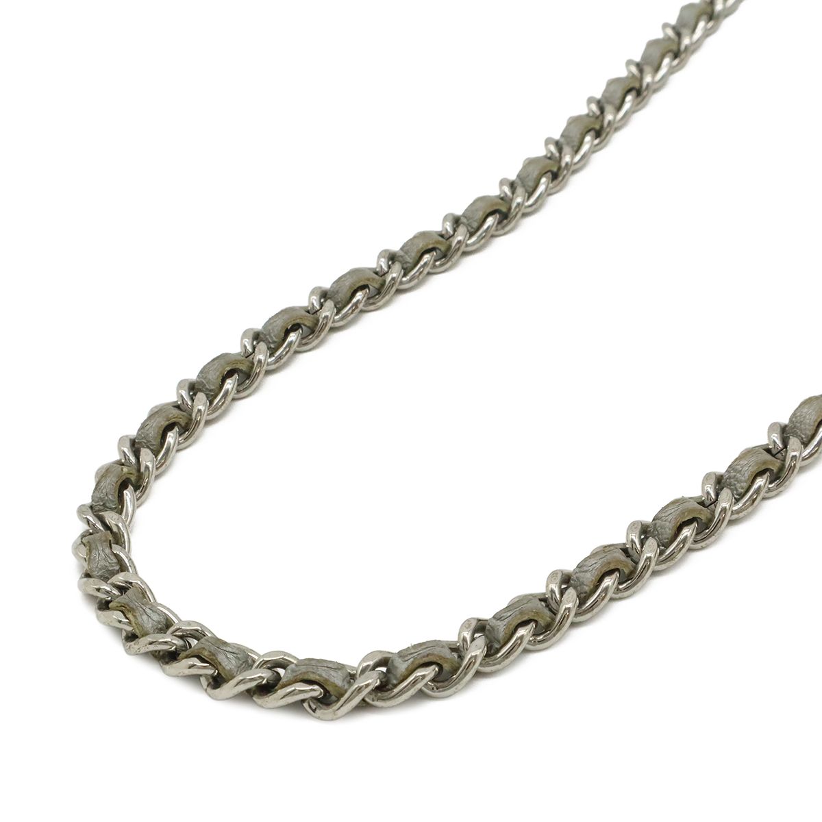 Chanel Quilted CC Logo Chain Bag Shoulder Semi Leather Silver — view 5