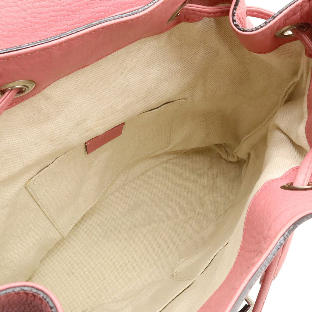 Gucci Bamboo Backpack Shoulder Bag Fringe Tassel Leather Pink Silver — view 6