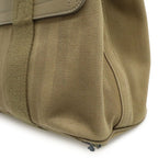 Hermes Valparaiso PM Handbag Toilet Bag Blanc Leather Light Khaki Silver — view 8