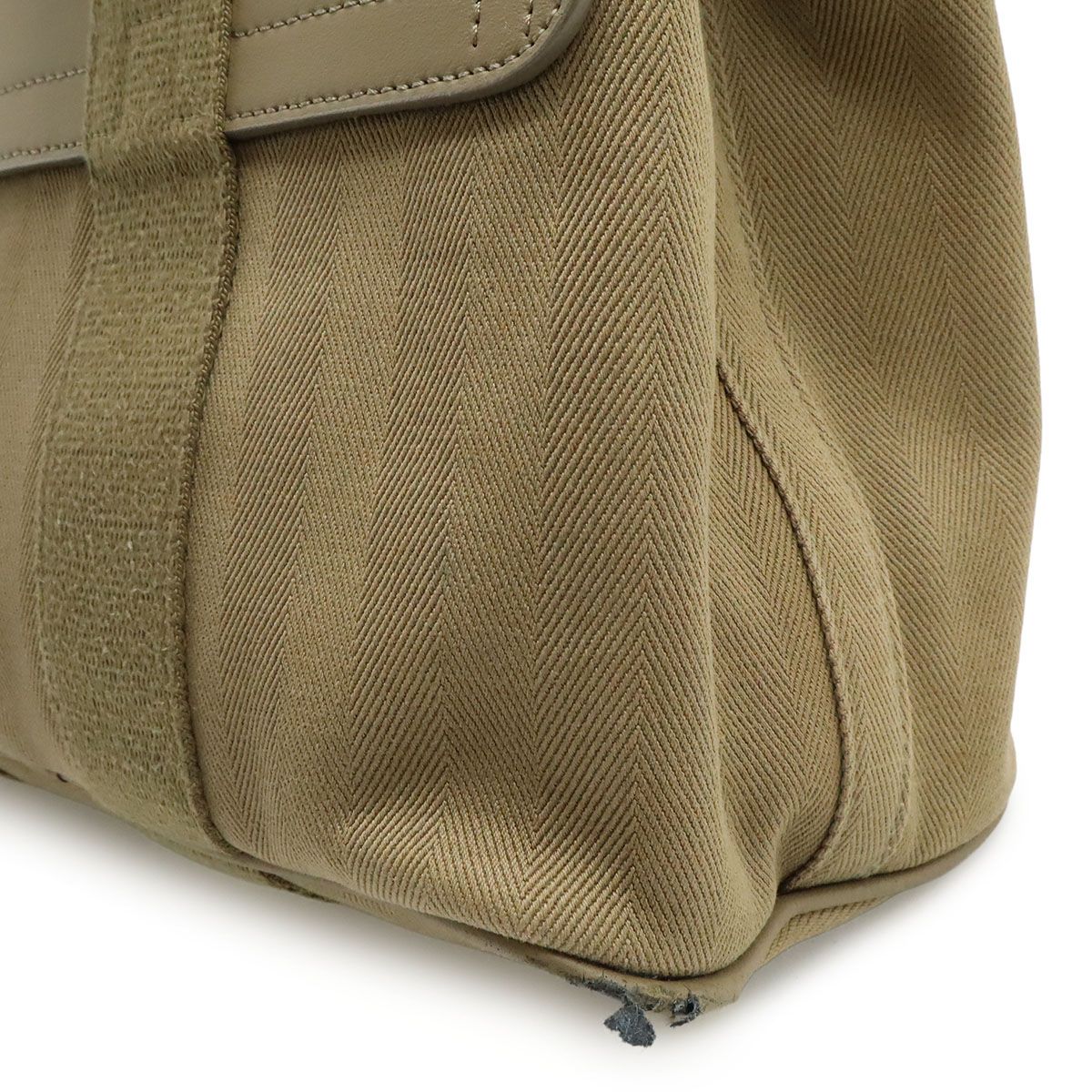 Hermes Valparaiso PM Handbag Toilet Bag Blanc Leather Light Khaki Silver — view 8