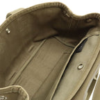 Hermes Valparaiso PM Handbag Toilet Bag Blanc Leather Light Khaki Silver — view 6