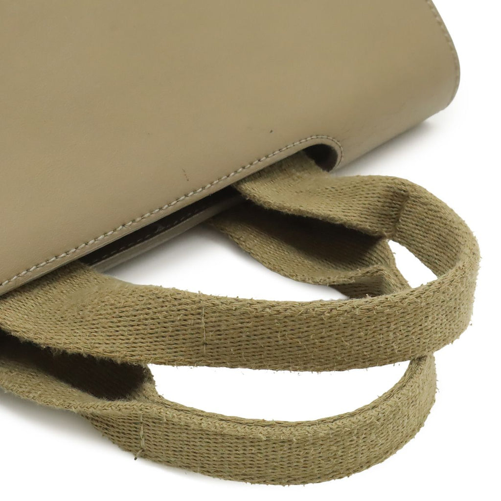 Hermes Valparaiso PM Handbag Toilet Bag Blanc Leather Light Khaki Silver — view 4