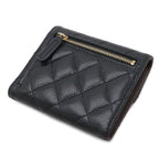 Chanel Quilted CC Logo Classic Small Flap Wallet Trifold Caviar Leather Black — view 2