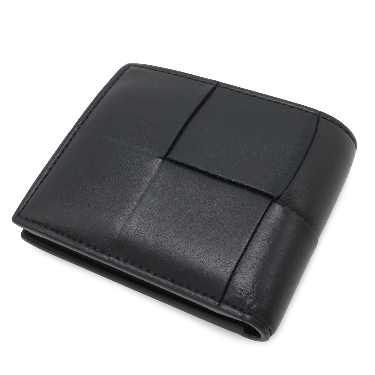 Bottega Veneta Maxi Intrecciato Cassette Bifold Wallet Leather Black — view 2