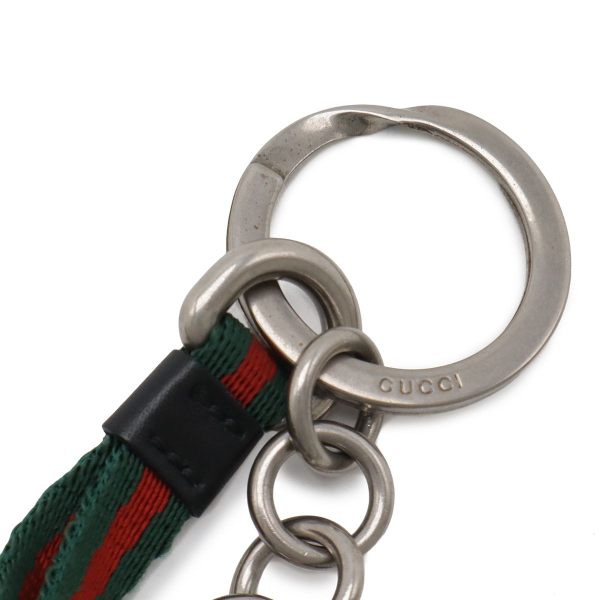 Gucci GG Supreme Kingsnake Coin Purse Card Holder Neck Strap Leather Beige Red — view 4
