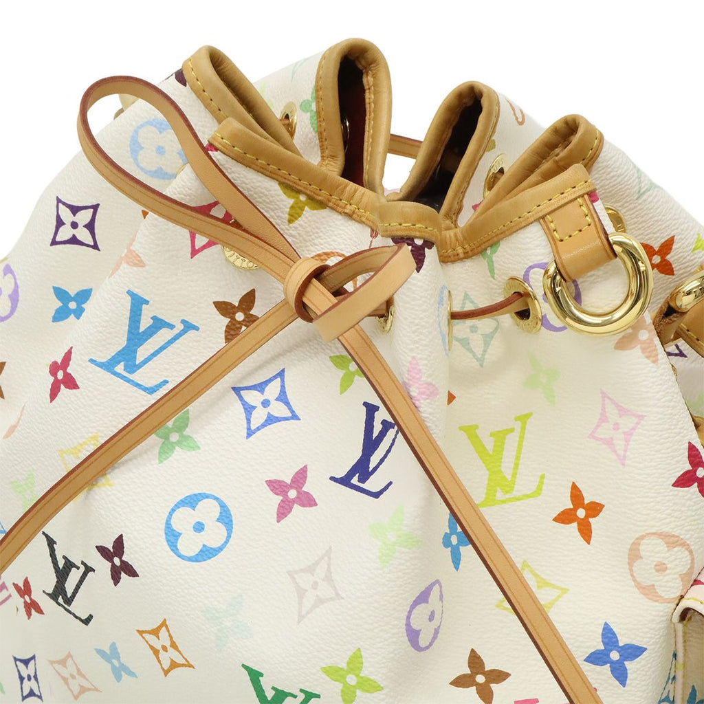 Louis Vuitton Monogram Multicolor Petit Noe Shoulder Bag Drawstring Blanc White — view 4