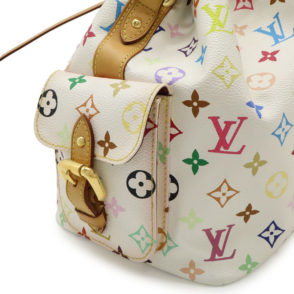 Louis Vuitton Monogram Multicolor Petit Noe Shoulder Bag Drawstring Blanc White — view 8