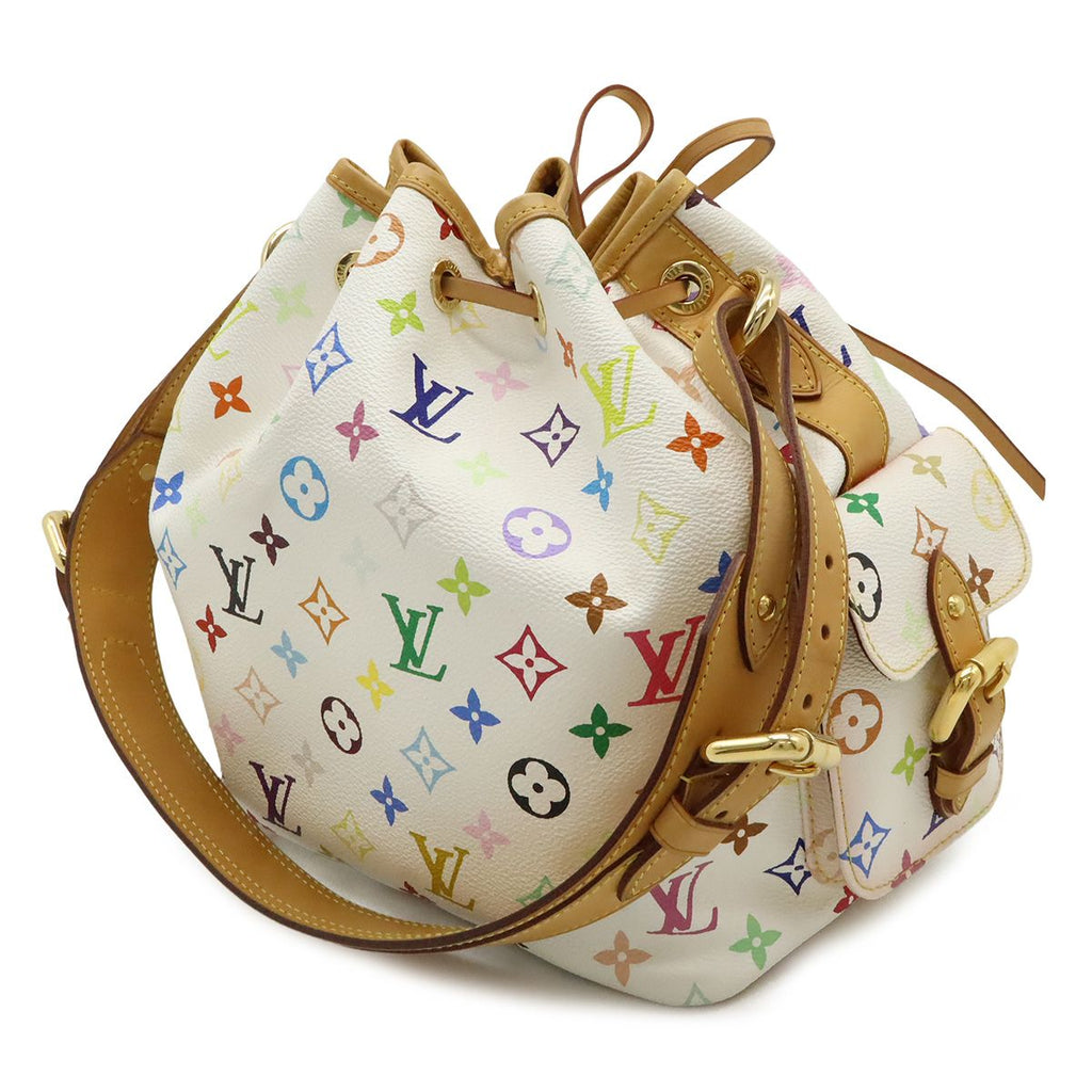 Louis Vuitton Monogram Multicolor Petit Noe Shoulder Bag Drawstring Blanc White — view 2