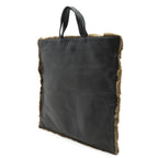 Loewe Fur Tote Leather Dark Brown Black — view 2