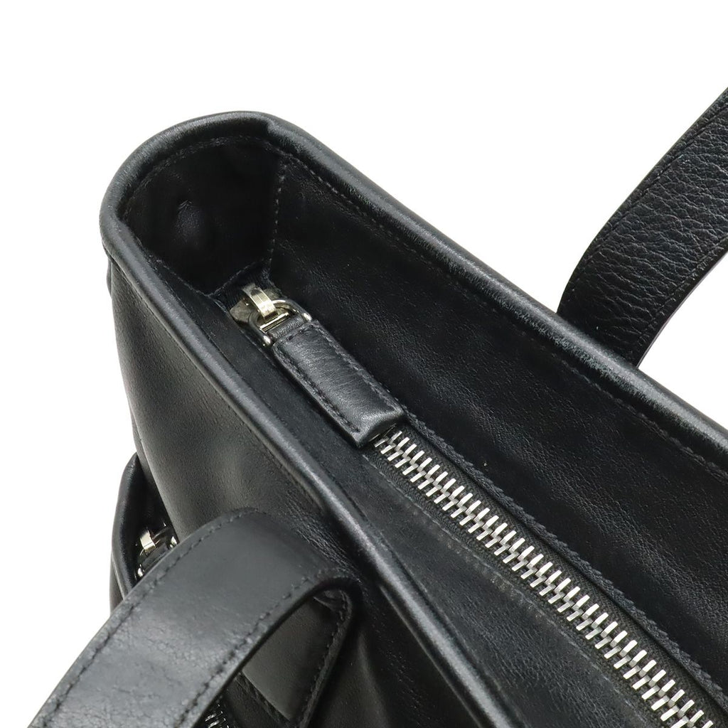 Prada Tote 2-Way Shoulder Bag Crossbody Leather Nero Black Silver — view 5