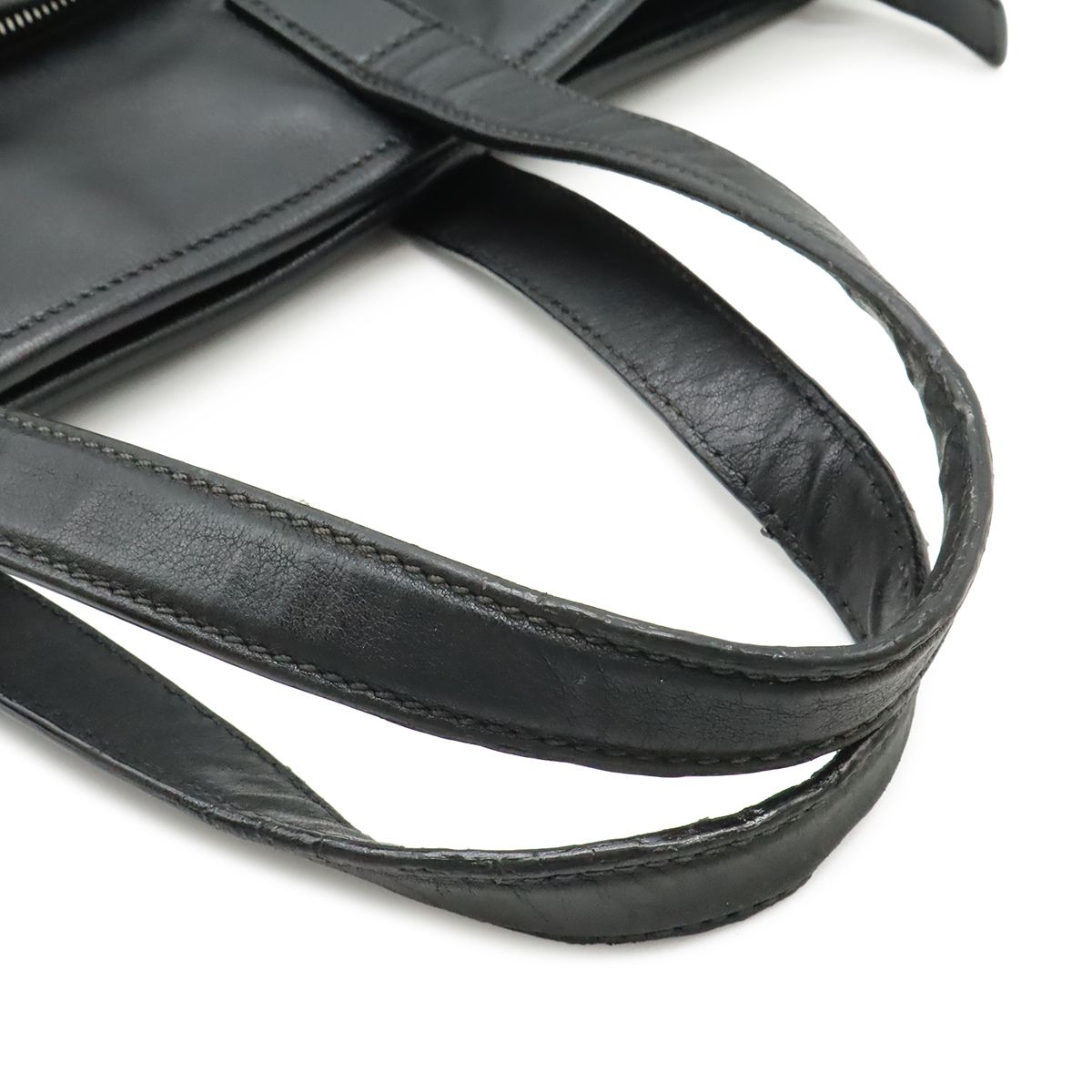 Prada Tote 2-Way Shoulder Bag Crossbody Leather Nero Black Silver — view 4