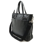Prada Tote 2-Way Shoulder Bag Crossbody Leather Nero Black Silver — view 2