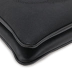 Prada Logo Jacquard Ribbon Shoulder Bag Pochette 2-Way Clutch Leather Nero — view 3