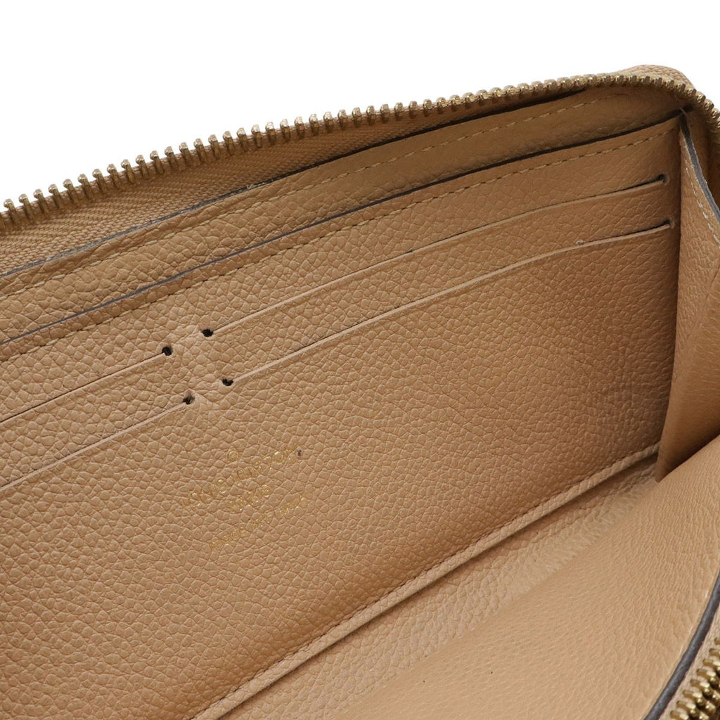 Louis Vuitton Monogram Empreinte Portefeuille Clemence Zip Around Wallet Dune — view 8