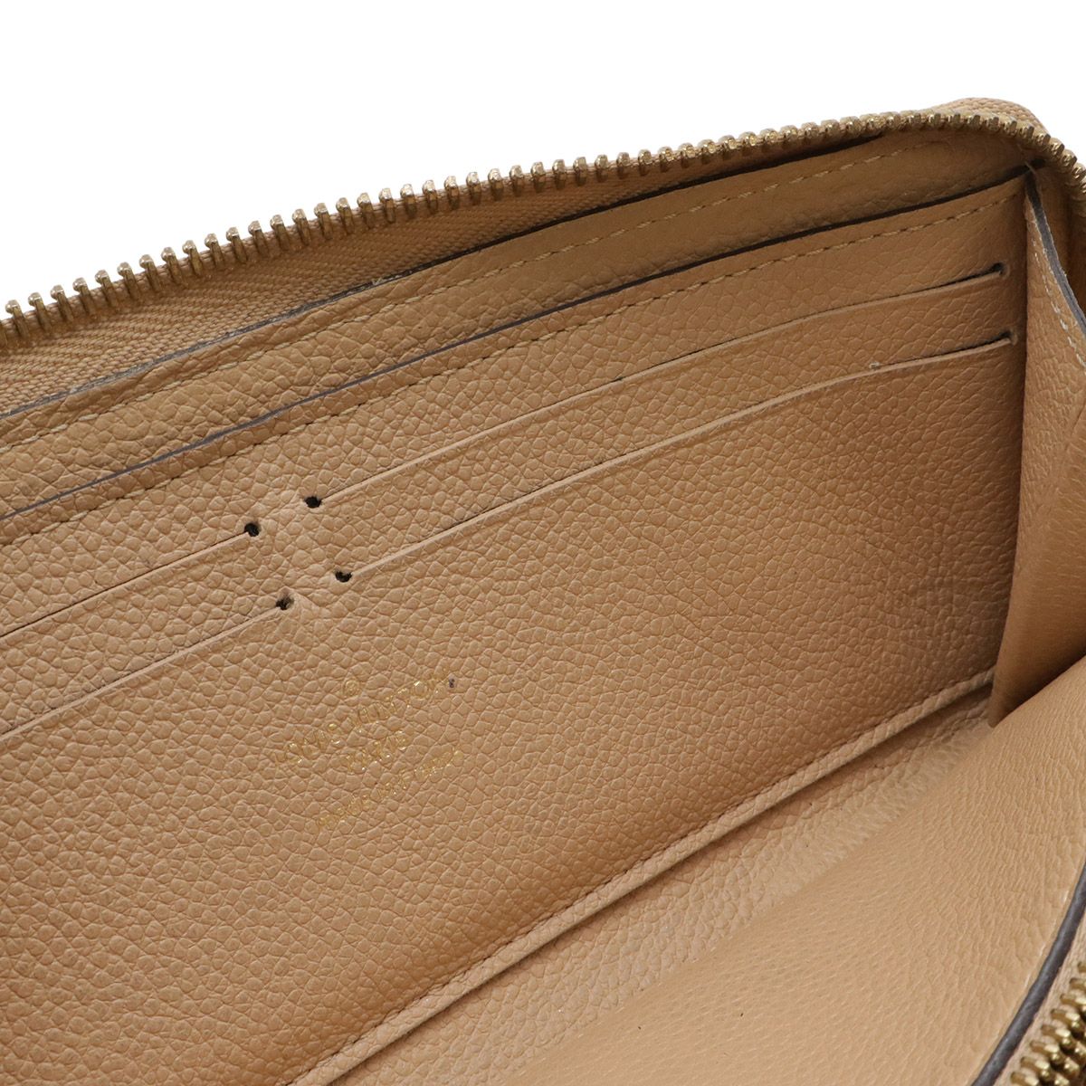 Louis Vuitton Monogram Empreinte Portefeuille Clemence Zip Around Wallet Dune — view 8