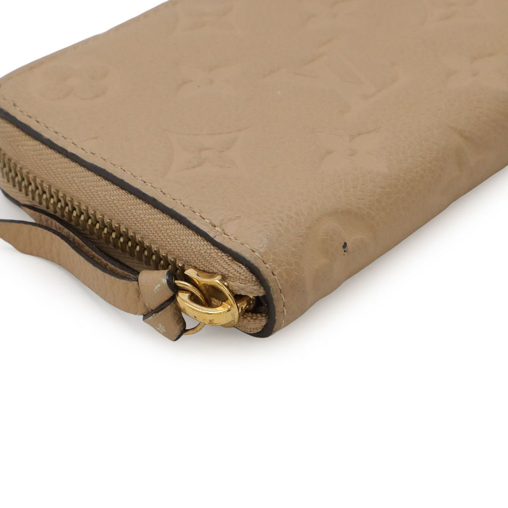 Louis Vuitton Monogram Empreinte Portefeuille Clemence Zip Around Wallet Dune — view 3