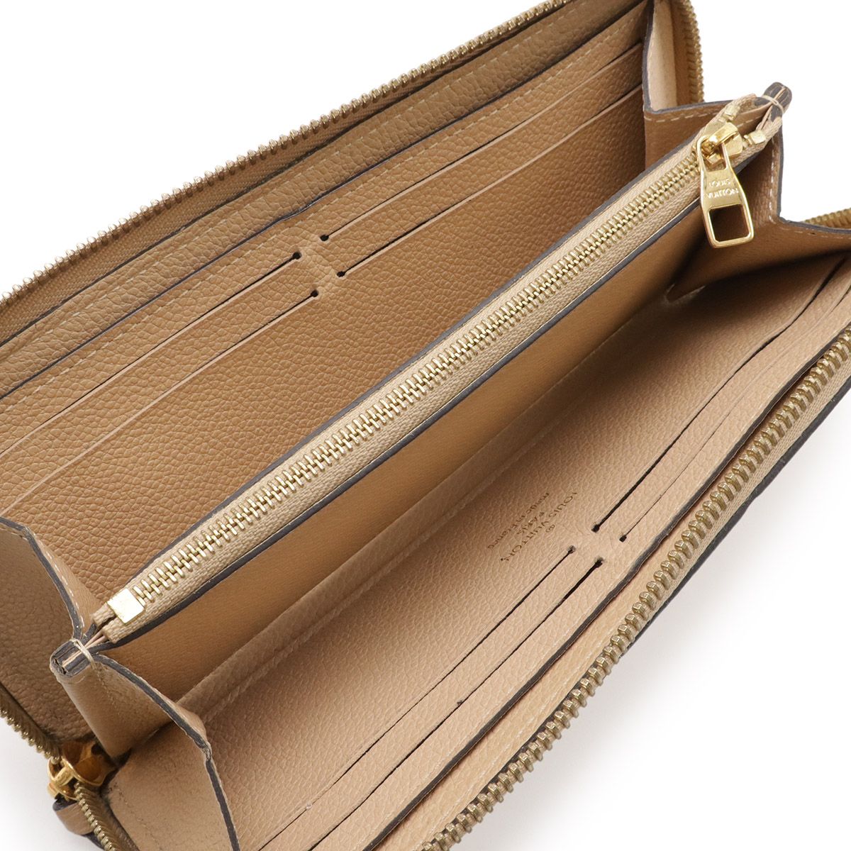 Louis Vuitton Monogram Empreinte Portefeuille Clemence Zip Around Wallet Dune — view 4
