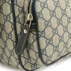 Gucci GG Supreme Plus Shoulder Bag Leather Beige Navy Silver — view 9