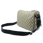 Gucci GG Supreme Plus Shoulder Bag Leather Beige Navy Silver — view 2