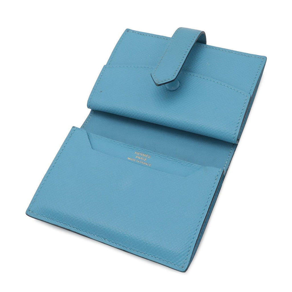 Hermes Bearn Mini Card Case Business Holder Mini Wallet Coin Purse Veau Epsom — view 5