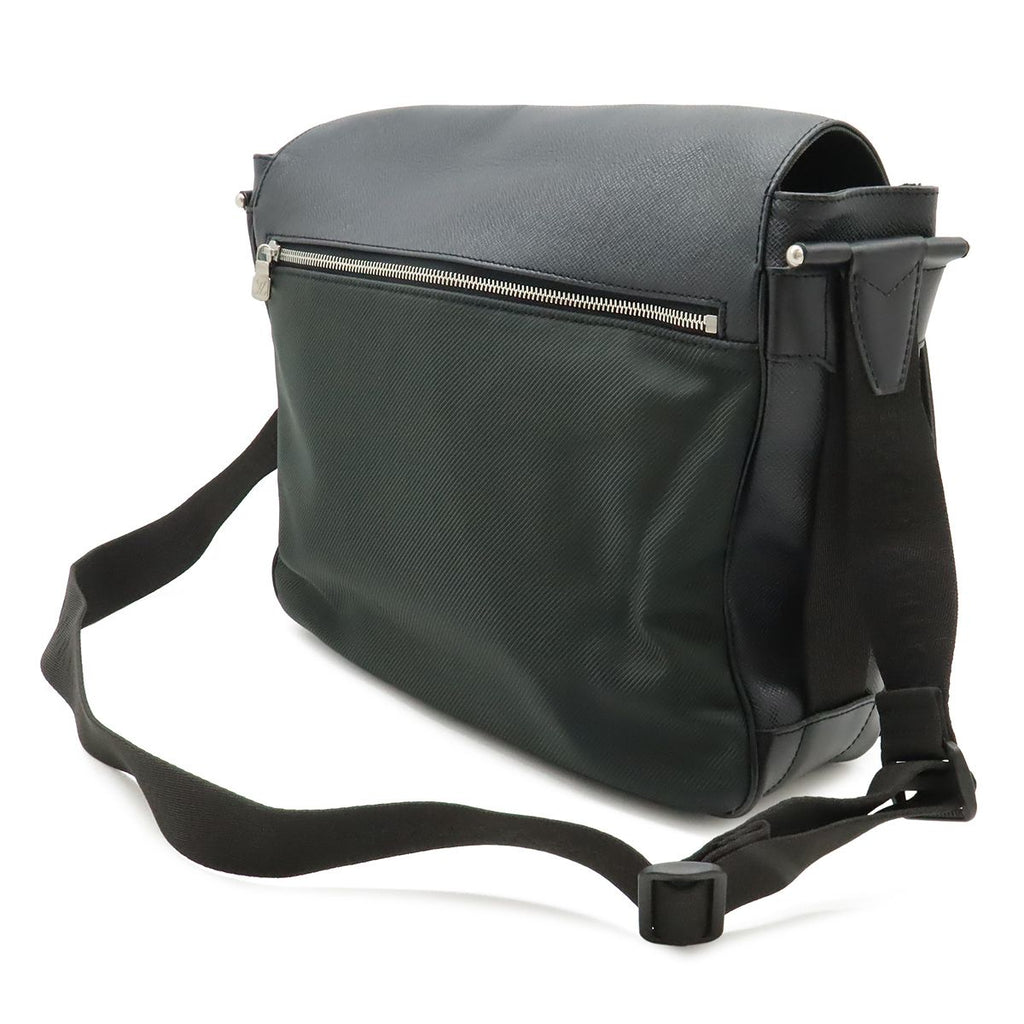 Louis Vuitton Taiga Shoulder Bag Leather Canvas Ardoise Black — view 2