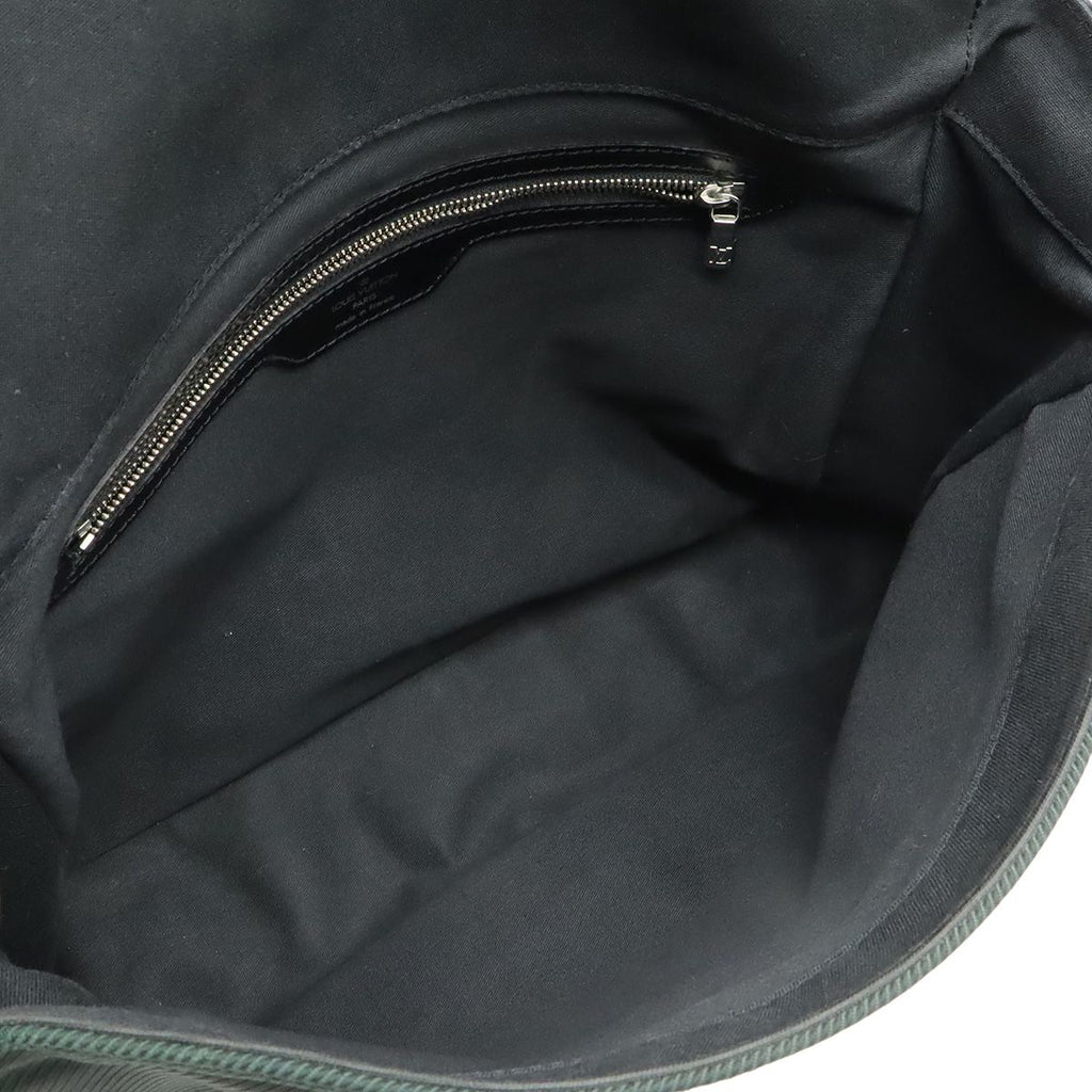 Louis Vuitton Taiga Shoulder Bag Leather Canvas Ardoise Black — view 8