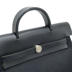 Hermes Herbag a Dos PM Backpack 2-Way Handbag Toile Officier Leather Black — view 7