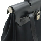 Hermes Herbag a Dos PM Backpack 2-Way Handbag Toile Officier Leather Black — view 4