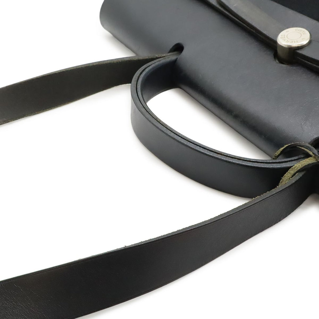 Hermes Herbag GM 2-Way Shoulder Bag Crossbody Toile Officier Leather Black — view 4