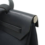 Hermes Herbag GM 2-Way Shoulder Bag Crossbody Toile Officier Leather Black — view 6