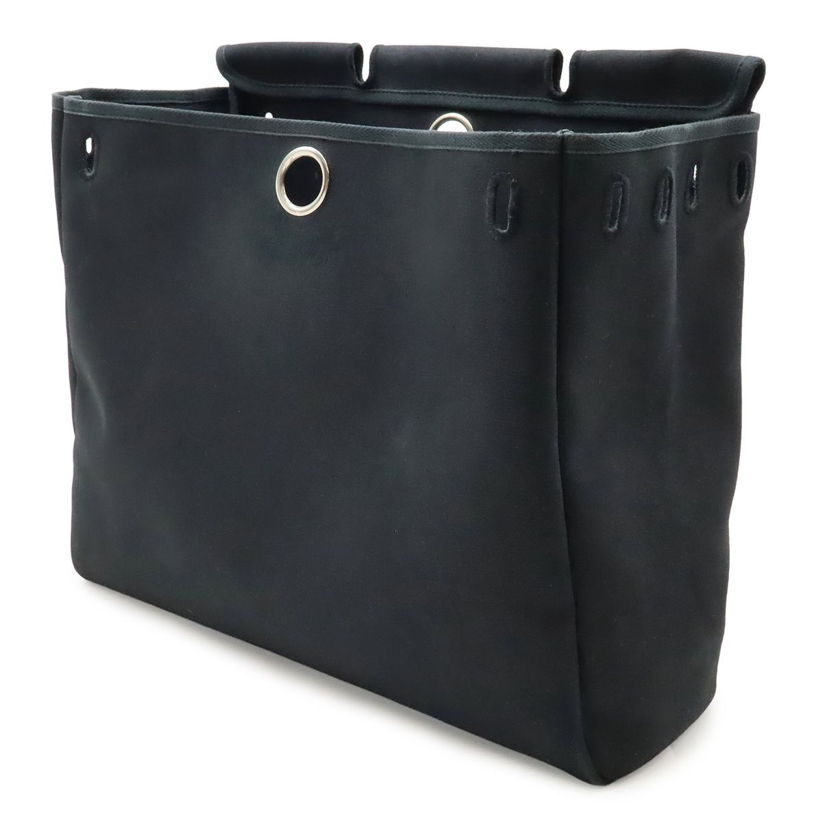 Hermes Herbag GM 2-Way Shoulder Bag Crossbody Toile Officier Leather Black — view 9