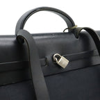 Hermes Herbag GM 2-Way Shoulder Bag Crossbody Toile Officier Leather Black — view 5