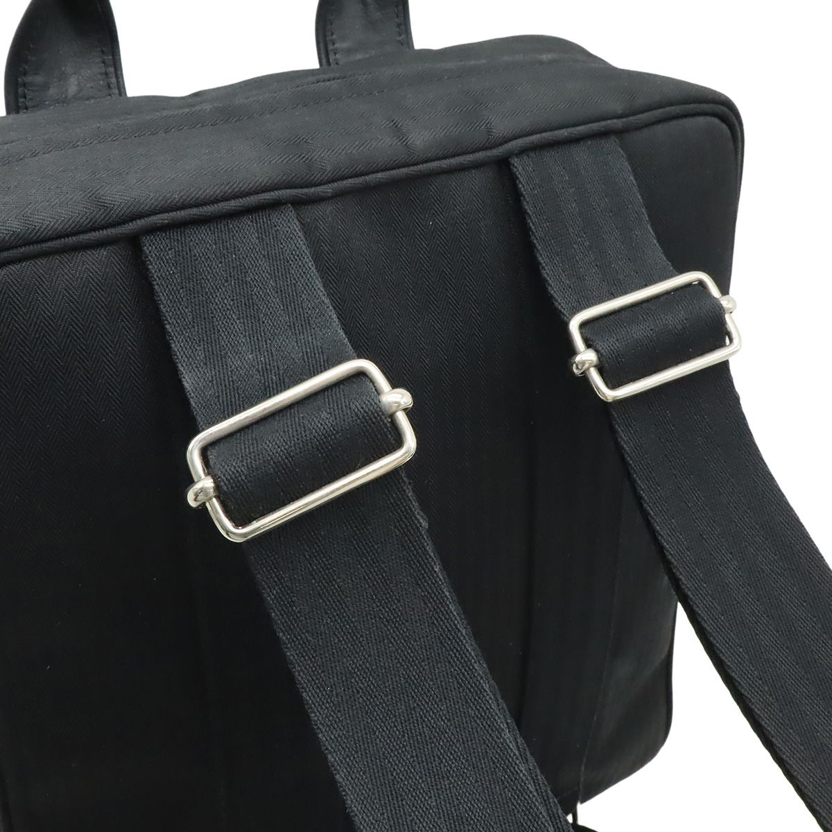 Hermes Acapulco Sac a Dos Backpack 2-Way Tote Toilet Blanc Leather Black Silver — view 5