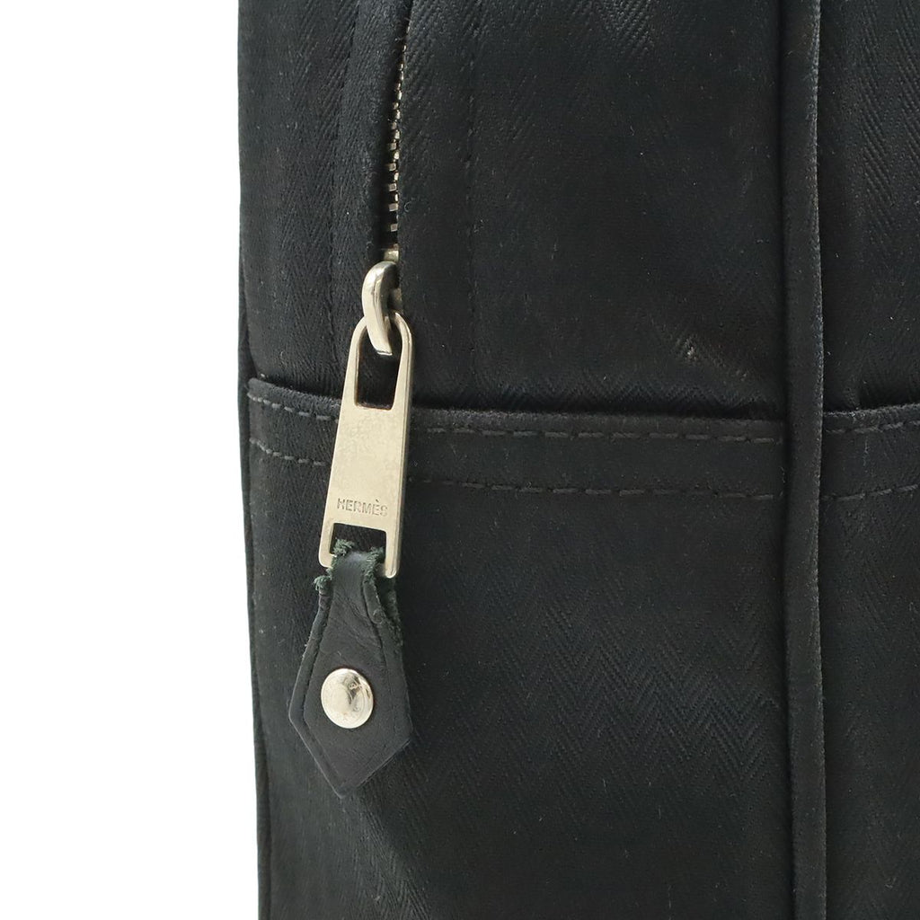 Hermes Acapulco Sac a Dos Backpack 2-Way Tote Toilet Blanc Leather Black Silver — view 6