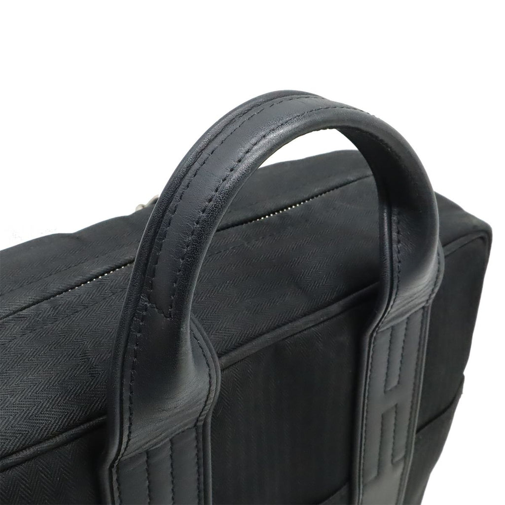 Hermes Acapulco Sac a Dos Backpack 2-Way Tote Toilet Blanc Leather Black Silver — view 4