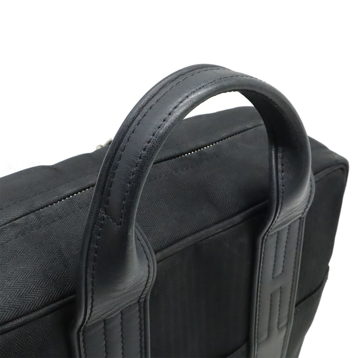 Hermes Acapulco Sac a Dos Backpack 2-Way Tote Toilet Blanc Leather Black Silver — view 4