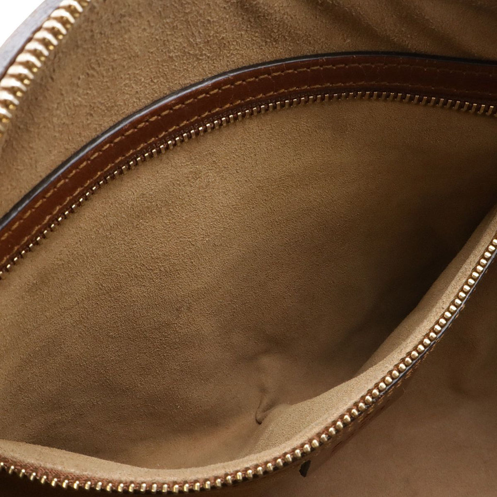 Gucci GG Supreme Mini Boston Bag 2-Way Leather Beige Brown Tea Gold — view 9