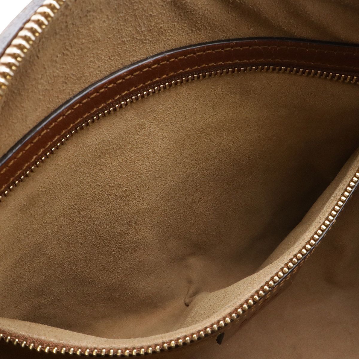 Gucci GG Supreme Mini Boston Bag 2-Way Leather Beige Brown Tea Gold — view 9