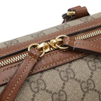 Gucci GG Supreme Mini Boston Bag 2-Way Leather Beige Brown Tea Gold — view 5