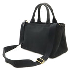 Prada Canapa 2-Way Shoulder Bag Crossbody Bijoux Studded Canvas Nero Black — view 2