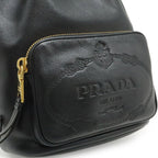 Prada Bucket Bag Drawstring 2-Way Leather Nero Black Gold — view 9